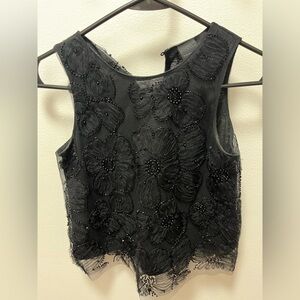 Zara Elegant Black Embellished Top